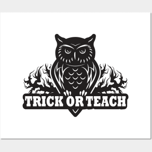 owl trick or teach Posters and Art